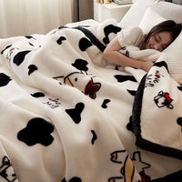 Selimut Bulu Halus Dewasa 150x200 cm Polyester Lembut Motif Stylish