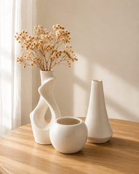 Elara 3-Piece Ceramic Vase Set