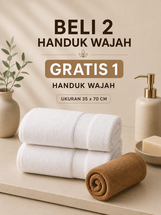 Handuk Wajah Leher 35x70 cm Katun 100% Tebal Lembut