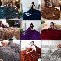 Selimut Bulu Halus Dewasa 150x200 cm Polyester Lembut Motif Stylish
