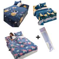 Paket Selimut 140x200 cm 3 Pcs Motif Love Planet Sapi Bonus Gunting Kuku