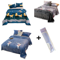 Paket Selimut 140x200 cm 3 Pcs Motif Love Planet Sapi Bonus Gunting Kuku