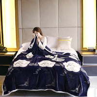Selimut Dewasa Bulu Halus Jumbo 200x230 cm Polyester Lembut Tebal Motif Stylish