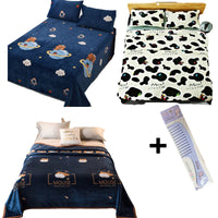 Paket Selimut 140x200 cm 3 Pcs Motif Love Planet Sapi Bonus Gunting Kuku