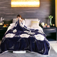 Selimut Bulu Halus Jumbo 200x230 cm Polyester Lembut Tebal Motif Dewasa