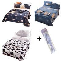 Paket Selimut 140x200 cm 3 Pcs Motif Love Planet Sapi Bonus Gunting Kuku