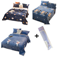 Paket Selimut 140x200 cm 3 Pcs Motif Love Planet Sapi Bonus Gunting Kuku