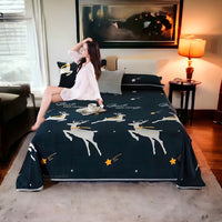 Selimut Bulu Halus Dewasa 180x200 cm Polyester Lembut Motif Stylish
