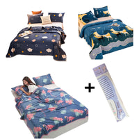 Paket Selimut 140x200 cm 3 Pcs Motif Love Planet Sapi Bonus Gunting Kuku