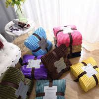 Selimut Bulu Halus Dewasa 180x200 cm Polyester Lembut Motif Polos Elegan