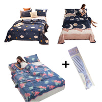 Paket Selimut 140x200 cm 3 Pcs Motif Love Planet Sapi Bonus Gunting Kuku