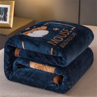 Selimut Bulu Halus Dewasa 140x200 cm Polyester Lembut Motif Stylish