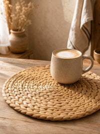 Placemat Enceng Gondok 30 cm Alas Piring Anyaman Rotan Anti Jamur